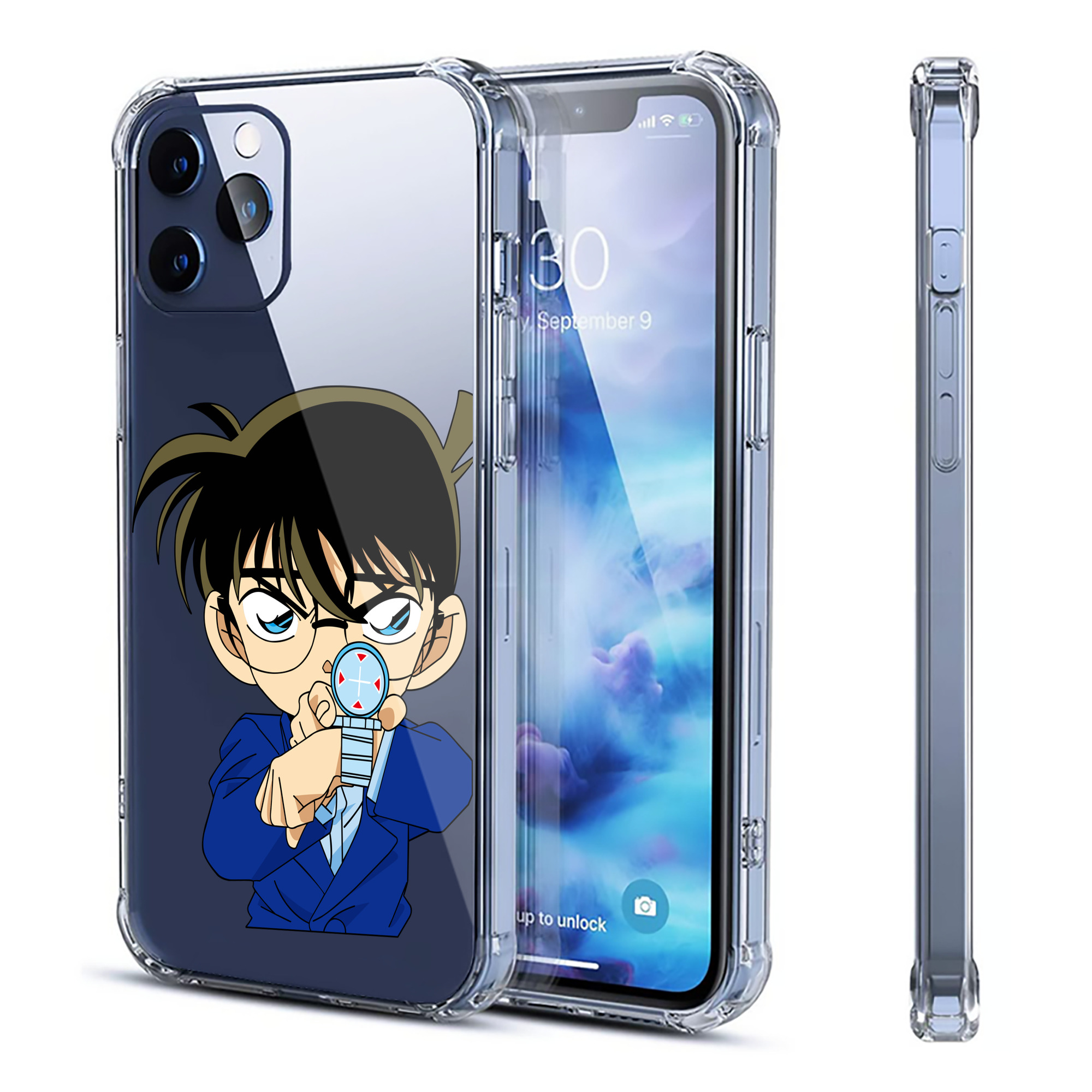（画像用） 名探偵コナン 江戸川 コナン Detective Conan Conan Edogawa 【iPhone 12シリーズ対応】透明スマホケース（クリアソフトケース）